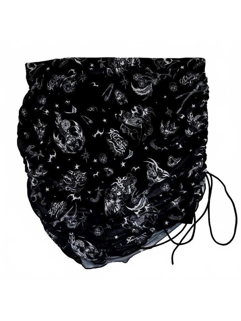 KILLSTAR Dazed Skull Mini Skirt Black XXL